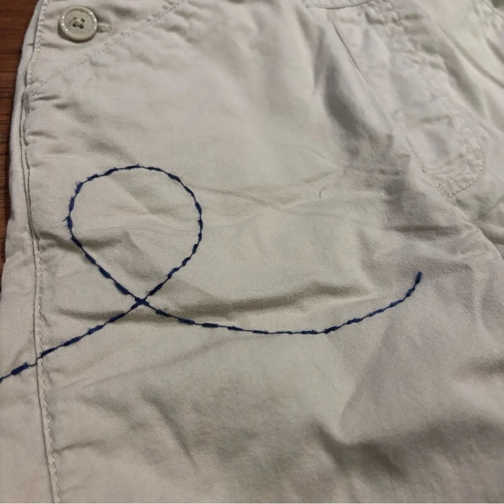 Vintage Gap 2003 Khaki Overalls with Embroidered Airplane — 6-12 months